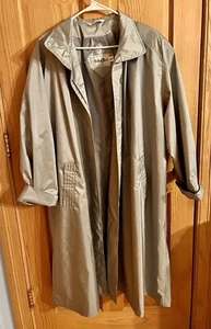 British Mist Trench Rain Coat Silver Gray VTG SZ 18 W 1980’s Princess Diana Gift - Picture 1 of 18