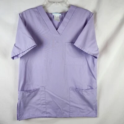 Blusa Médica SB Para Mujer Pequeña Lavanda Púrpura Bolsillos Cuello en V Foto 1 de 4