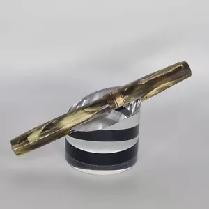Columbus Extra 153 Celluloid Green Nib 14k Gold Fountain Pen - Picture 1 of 18