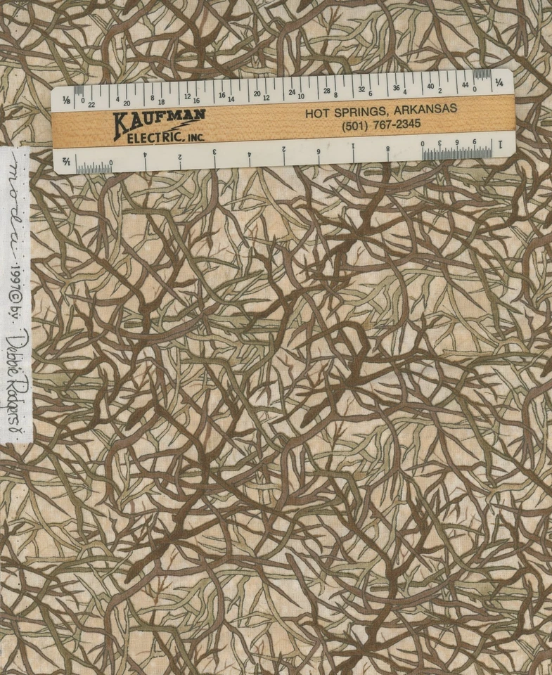 OOP 1997 Moda Debbie Rodgers Roots Cotton Fabric 1 Yd - Image 1 of 1