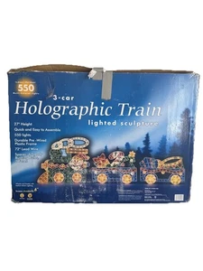 VTG 2005 Holiday Home Accents 80" Lighted Holographic Train Christmas 550 Lights - Picture 1 of 17