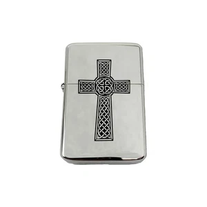 Lighter - Celtic Cross CHROME - Picture 1 of 7