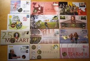 12 seltene Numisbriefe Belgien, Deutschland Japan historisch Münzen Briefmarken - Bild 1 von 2