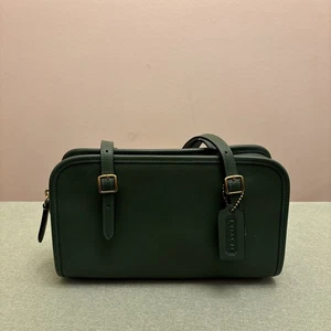 The Coach Originals Swing Zip Double Strap Leder Schultertasche Hunter Green - Bild 1 von 6