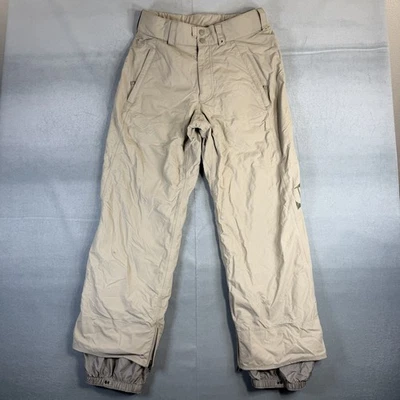 Burton Snowboard Pants Mens Small Beige Nylon Ski Mesh Vent Zippers Pockets - Image 1 of 4