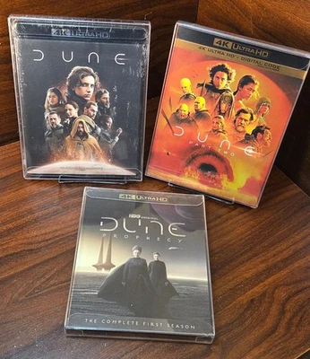 Dune 1 + 2 + Dune Prophecy (4K)w/PROTECTIVE SLEEVES-NEW (Sealed)Free S&H! - Image 1 of 4