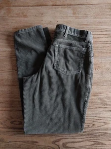 Vtg Lands End Corduroy Pants Loose Trousers 34x33 90s Made in USA Green Big Cord - Picture 1 of 7