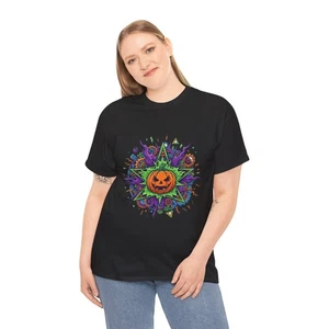 T-shirt donna grafica spettrale Halloween stampata cotone maglietta vintage casual - Foto 1 di 64