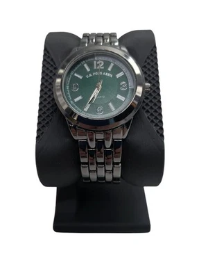U.S. Polo Assn. Reloj de cuarzo de acero inoxidable negro para hombre con esfera verde 35 mm Foto 1 de 3