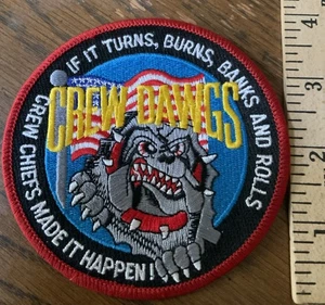 Air Force Patch Crew Dawgs Neu selbstklebende Rückseite 4" - Bild 1 von 2