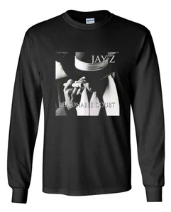 T-shirt manica lunga Jay-Z Reasonable Doubt - album classico anni 90 Boom Bap Hip Hop - Foto 1 di 2