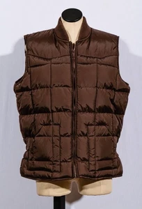Damen Drysdales braun Nylon durchgehender Reißverschluss vorne zwei Taschen gesteppt gefütterte Weste Gr. M - Bild 1 von 3