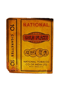 Vintage National Gold Flake Empty Advertising Cigarette Packet India 1930s Old - Picture 1 of 6