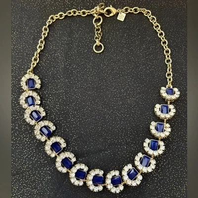 Collar de diamantes de imitación dorado y azul Banana Republic Foto 1 de 2
