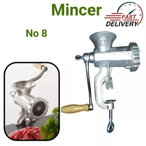 Manual Meat Grinder Mincer No.8 Heavy Duty Hand Sausage Maker Machine Tool UK - Picture 1 of 6