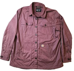 Carhartt Ladies Rugged Flex Loose Fit Chore Jacket Purple L 105049 V30 - Picture 1 of 8