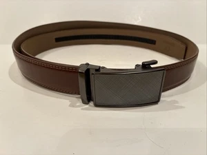 Cinturón Chaoren para hombre 32-46 pulgadas correa marrón carbono hebilla ajustable trinquete - Imagen 1 de 4