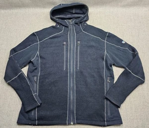 Kuhl Jacket Mens 2XL Blue Full Zip Hooded Performance Fleece Outdoor Pockets - Picture 1 of 10