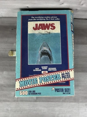 Vintage 1975 Original JAWS Movie Poster 500-Piece Puzzle 2 X 3 ft When COMPLETE - Image 1 of 4