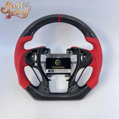 Volante de fibra de carbono real para Honda Accord 9ª generación 2013-2017 Foto 1 de 4