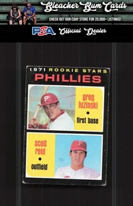 1971 Topps 439 Phillies 1971 Rookie Stars Luzinski RC Creased - Bild 1 von 2