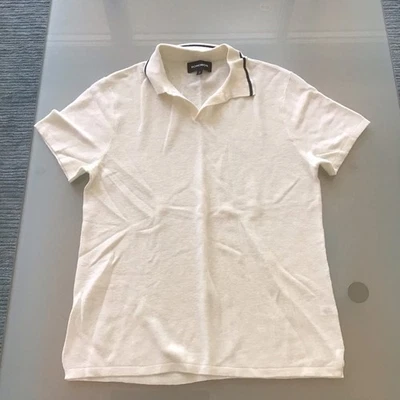 Suéter Bonobos creme azul marinho algodão linho Hudson polo slim fit malha M - Imagem 1 de 3
