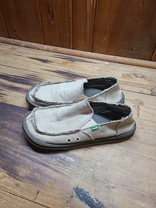 SANUK HEMP Casual Slip-On Shoes Loafers Sidewalk Surfers SMF1010 Men's Size 9.5 - Picture 1 of 9