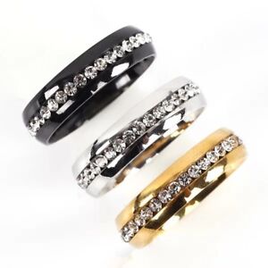 Men Women Silver Gold Stainless Steel Ring Wedding Engagement Ring Gift USA New