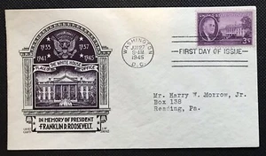 US Scott # 932 FDC Presidente Franklin D. Roosevelt 1945 Staehle Cachet non sigillato - Foto 1 di 1