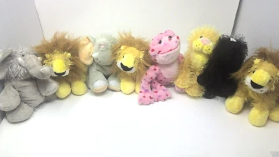 Webkinz Lot of 8 No Codes Skunk, Elephant, Lioness, Lion, Love Frog - Image 1 of 4