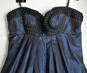 Just Cavalli Sz 42 Small Mini Bubble Dress Spaghetti Strap Sheen Iridescent Trim - Picture 1 of 12