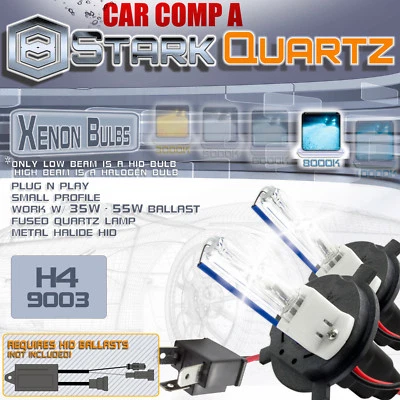 35W / 55W Xenon HID Bulbs High Low Beam Head Light - H4 Replacement 8000K (B) - Image 1 of 3