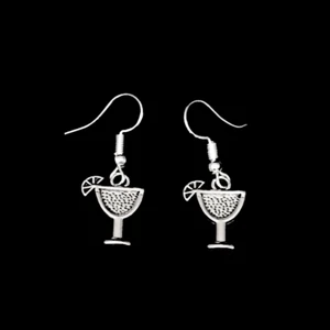 Orecchini da Cocktail ciondolo Drink Bicchiere Party Bar con a monachella Donna - Foto 1 di 7