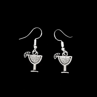 Orecchini da Cocktail ciondolo Drink Bicchiere Party Bar con a monachella Donna - Immagine 1 di 4