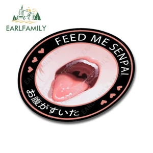 EARLFAMILY 5.1" FEED ME SENPAI Car Stickers Occlusion Scratch Laptop Host DIY - Picture 1 of 7