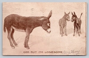 Postal Lonely Jackass Mule Donkey 1910 Los Angeles CA Sta. To Kewanna, Indiana - Imagen 1 de 2