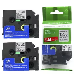 2/Pack 12 mm schwarz auf matt silber für P-touch Modell PT1100SB, PT-1100SB Drucker - Bild 1 von 1