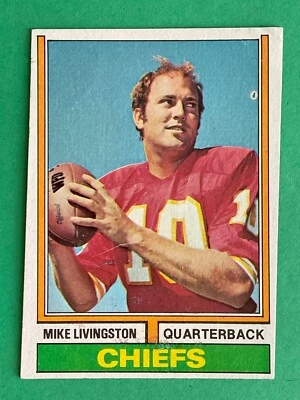 Mike Livingston 1974 Topps Rookie Football Card #459 - Kansas City Chiefs RC - Image 1 of 2