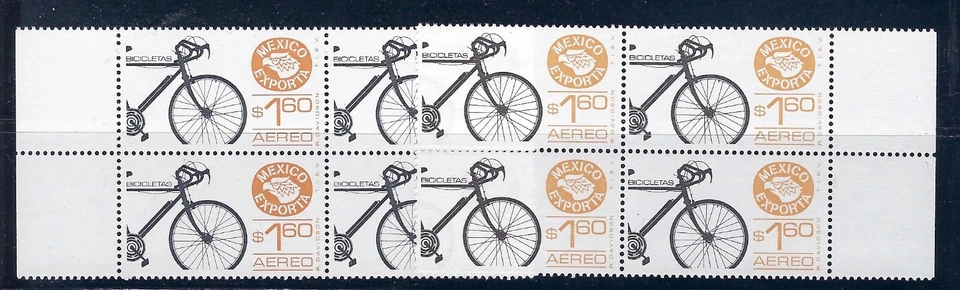 EMISIÓN EXPORTA (2)B4 $1,60 "BICICLETAS" SC#C596-Ex#3 tonos PPR #2 CV$+ (E404)* Foto 1 de 1