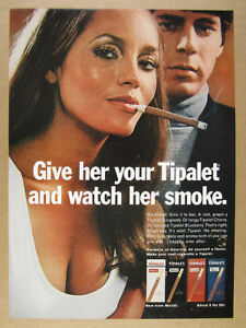 1970 sexy woman smoking photo Tipalet Cigars vintage print Ad
