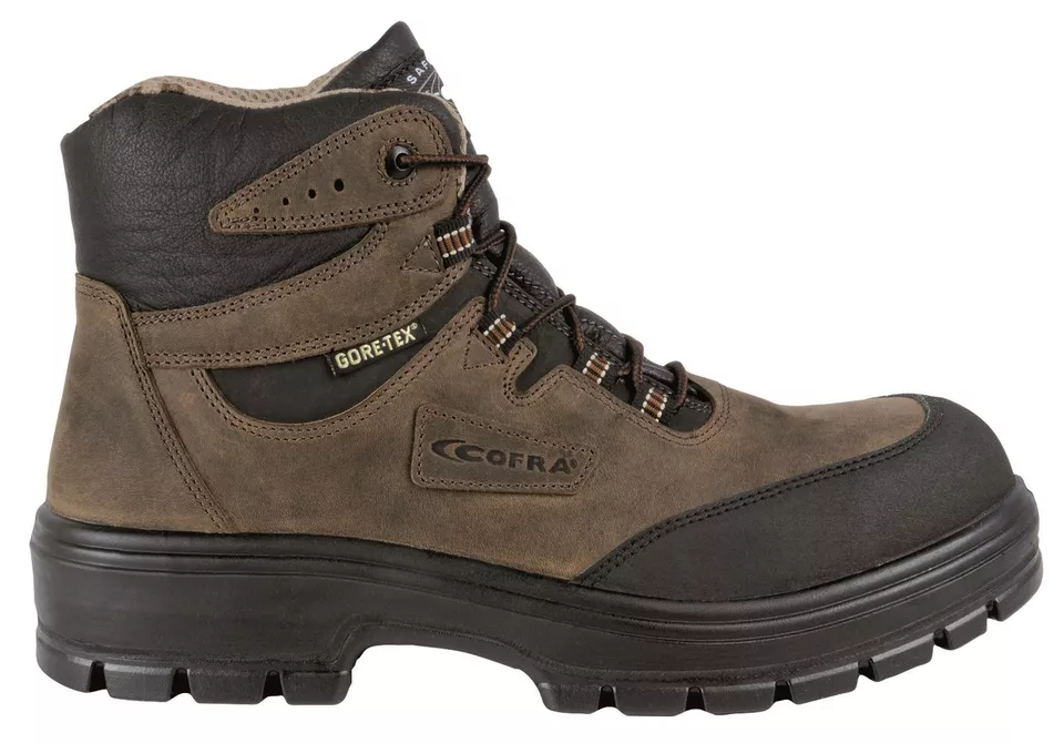 Cofra Arkansas Gore Tex Leder Sicherheit Herren Arbeitsstiefel metallfrei braun