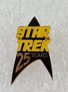 STAR TREK~ 25TH ANNIVERSARY BLACK/PURPLE ENAMEL COMMAND LOGO PIN~FREE SHIPPING! - Picture 1 of 8