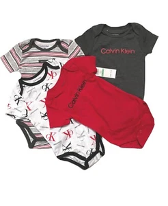 Calvin Klein Baby Boy 3Pk Tank or 4Pk Short/Long Sleeve Bodysuits; 3/6M thru 18M - Picture 1 of 18