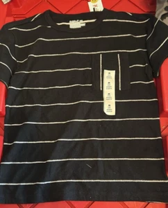 Boys Cat & Jack Short Sleeve Stripe Black/white shirt. SZ M8 - Picture 1 of 3