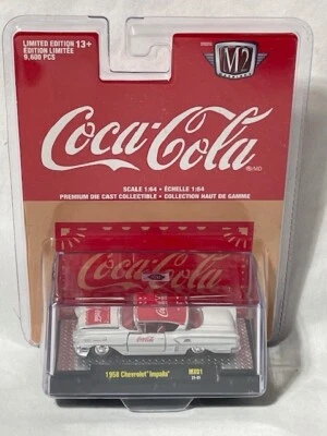 M2 Coca Cola 1958 Chevrolet Impala, Branco, MX01 21-31, 1/64 - Imagem 1 de 2