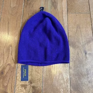 NWT Polo Ralph Lauren 100% Cashmere Knit Beanie Tobagon Purple O/S - Picture 1 of 6