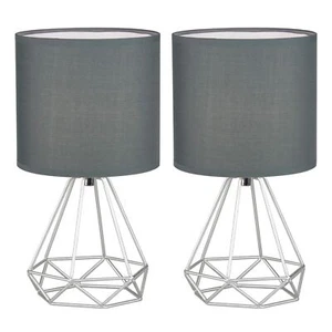 Set di 2 Luci Capezzale Geometriche 32cm Argento con Sfumature Grigie - Foto 1 di 5