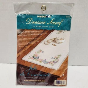 Dimensions Dresser Scarf Stamped Cross Stitch Butterfly Dreams 72769 - Picture 1 of 6