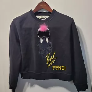 FENDI Karlito Sweatshirt Sweater Karl Lover Gold LTD Ed Fur Sz S 42 6 7 8 $1800 - Picture 1 of 14