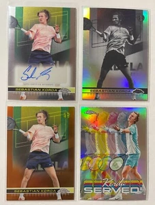 2024 Topps Chrome Sebastian Korda Auto + Neg Clay Served Rifrattore 1° RC - Foto 1 di 2